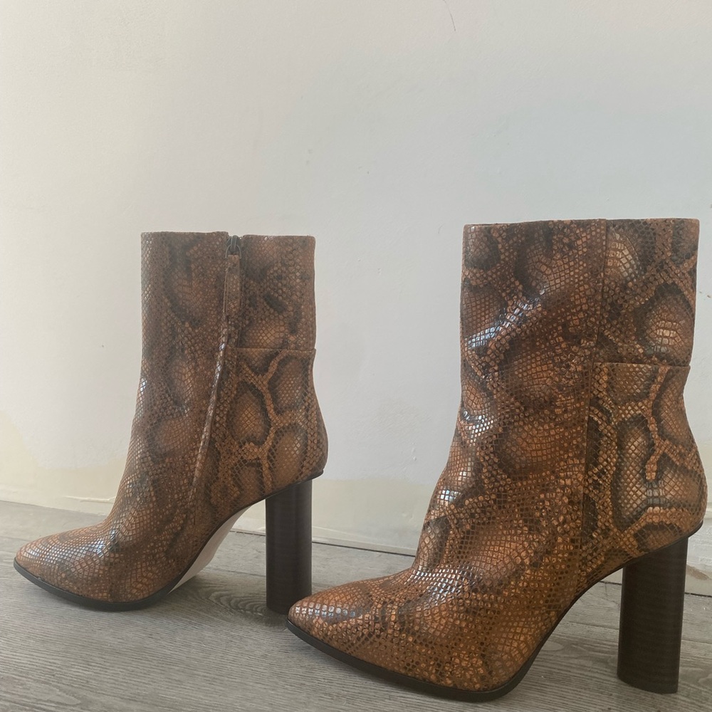 PAIGE snakeskin leather boots